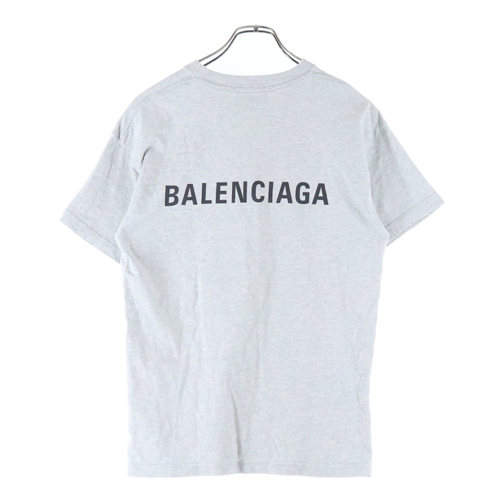BALENCIAGA(バレンシアガ) バックロゴプリント クルーネック 半袖Tシャツ カットソー グレー 612965