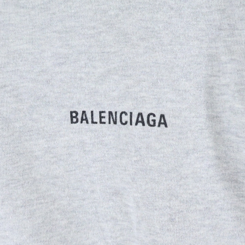 BALENCIAGA(バレンシアガ) バックロゴプリント クルーネック 半袖Tシャツ カットソー グレー 612965