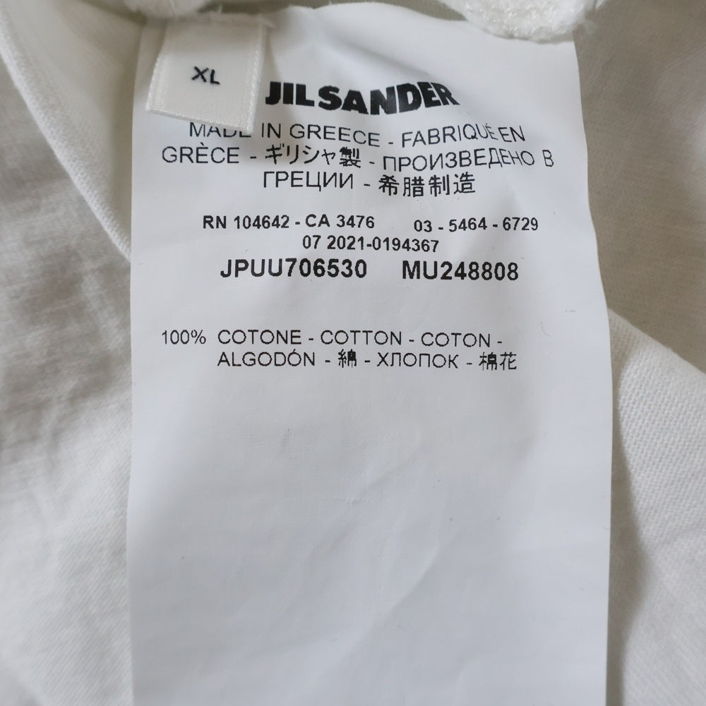 JIL SANDER(ジルサンダー) ラベルロゴ クルーネック 半袖Tシャツ カットソー ホワイト JPUU706530 MU248808