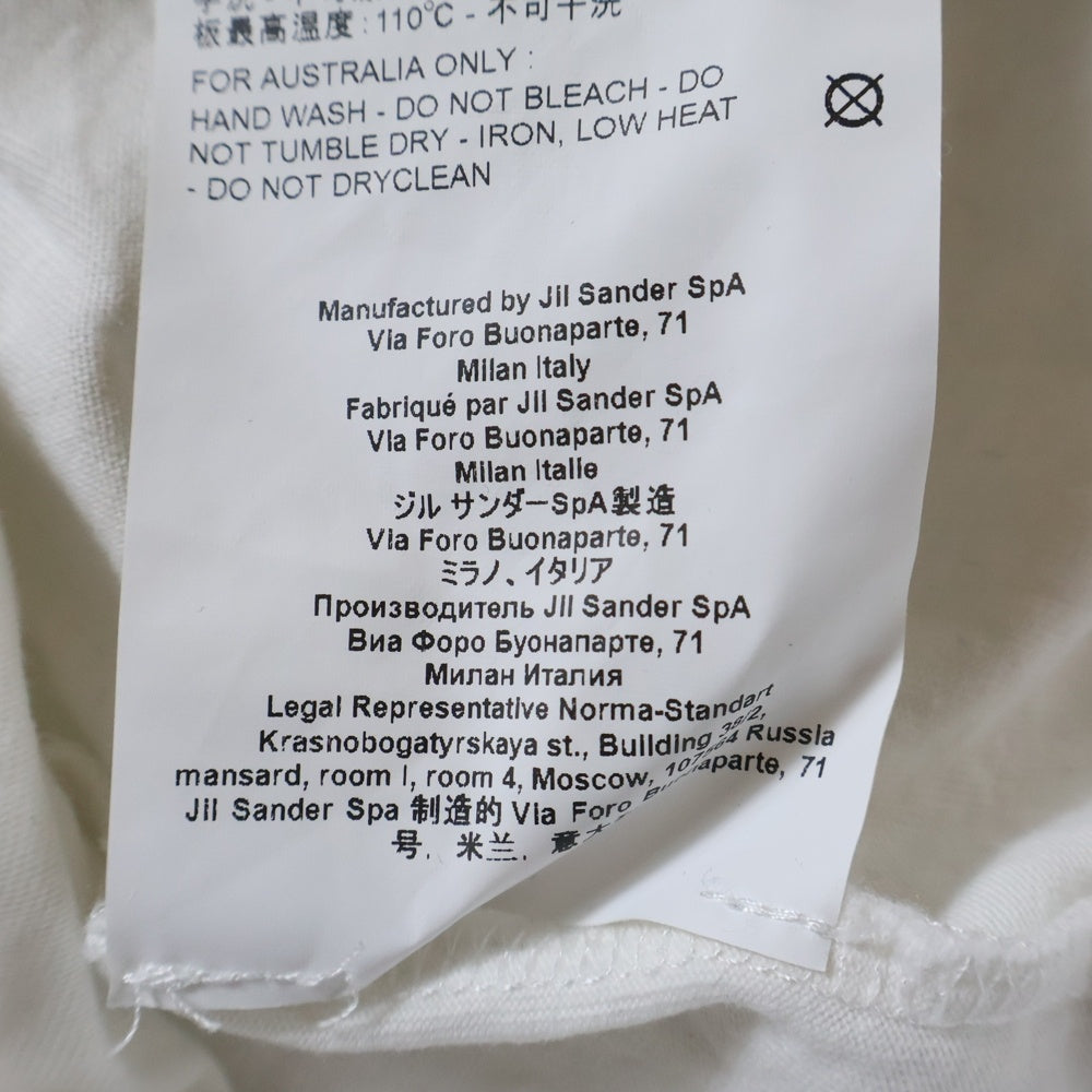 JIL SANDER(ジルサンダー) ラベルロゴ クルーネック 半袖Tシャツ カットソー ホワイト JPUU706530 MU248808