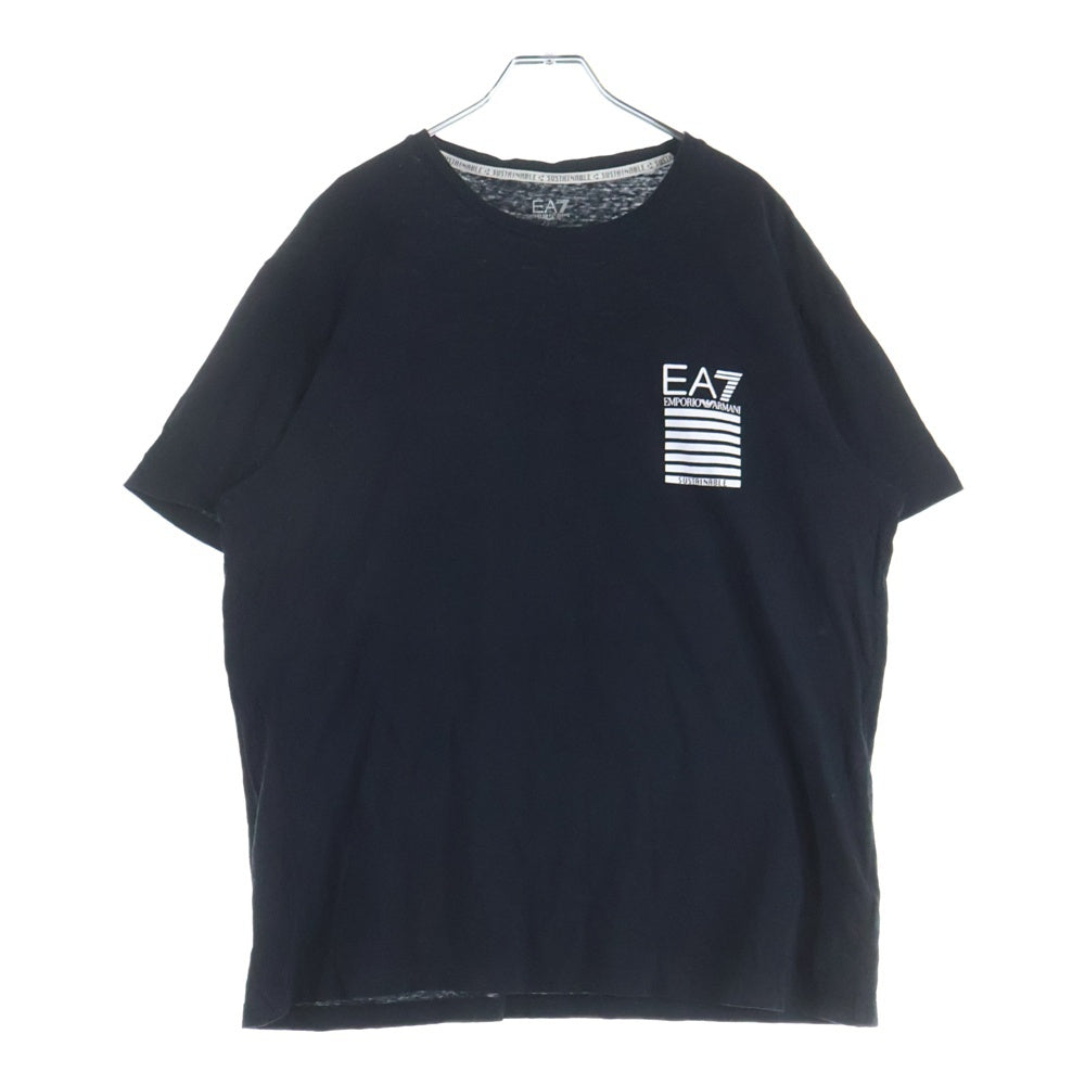 EMPORIO ARMANI(エンポリオアルマーニ) ロゴプリント クルーネック 半袖Tシャツ カットソー ブラック