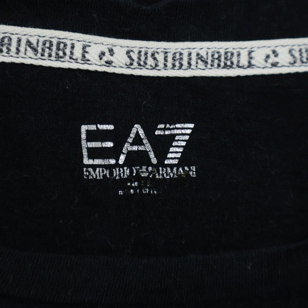EMPORIO ARMANI(エンポリオアルマーニ) ロゴプリント クルーネック 半袖Tシャツ カットソー ブラック