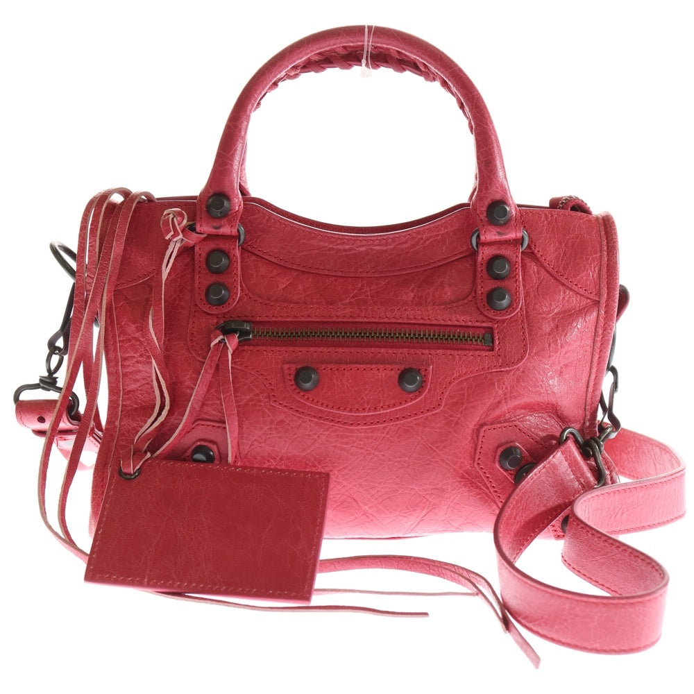 バレンシアガ　クラシック　ミニシティバッグ　2way バレンシアガクラシック ミニ シティ 2WAY 黒 シルバー金具 レディース