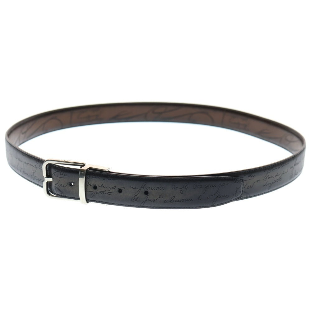 Berluti(ベルルッティ) カリグラフィ ベルト ブラウン×ブラック スクリットレザー リバーシブル