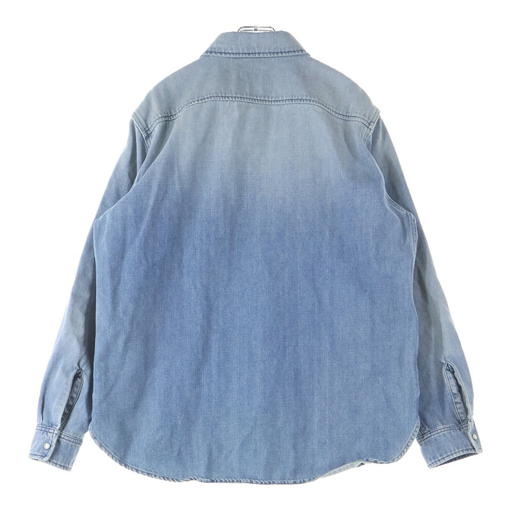 SAINT LAURENT PARIS(サンローランパリ) ウォッシュ加工 オーバーサイズ スナップボタン デニムシャツ インディゴ 604792