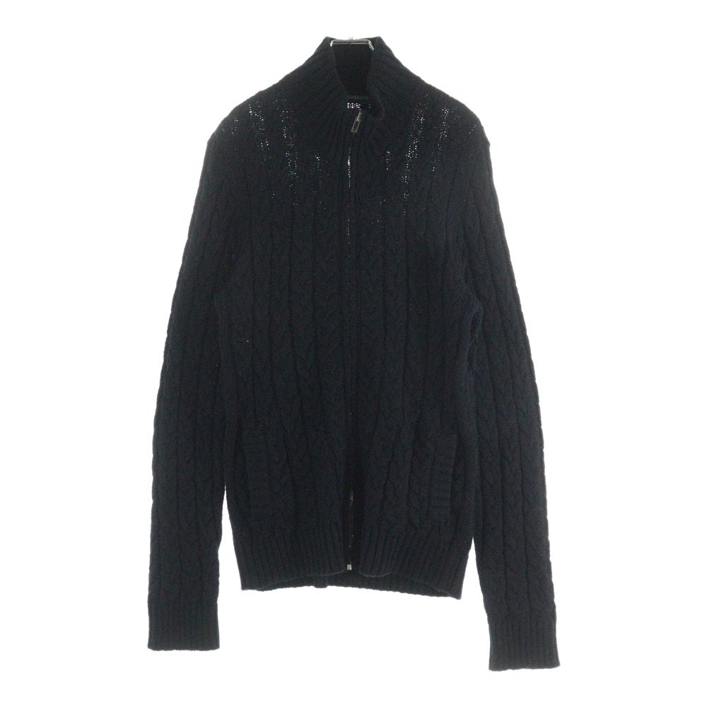 DOLCE & GABBANA(ドルチェアンドガッバーナ) ウール ジップアップ ニット カーディガン ジャケット ブラック GCC22K/F15E6 レディース