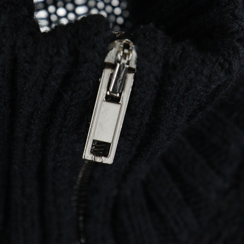 DOLCE & GABBANA(ドルチェアンドガッバーナ) ウール ジップアップ ニット カーディガン ジャケット ブラック GCC22K/F15E6 レディース