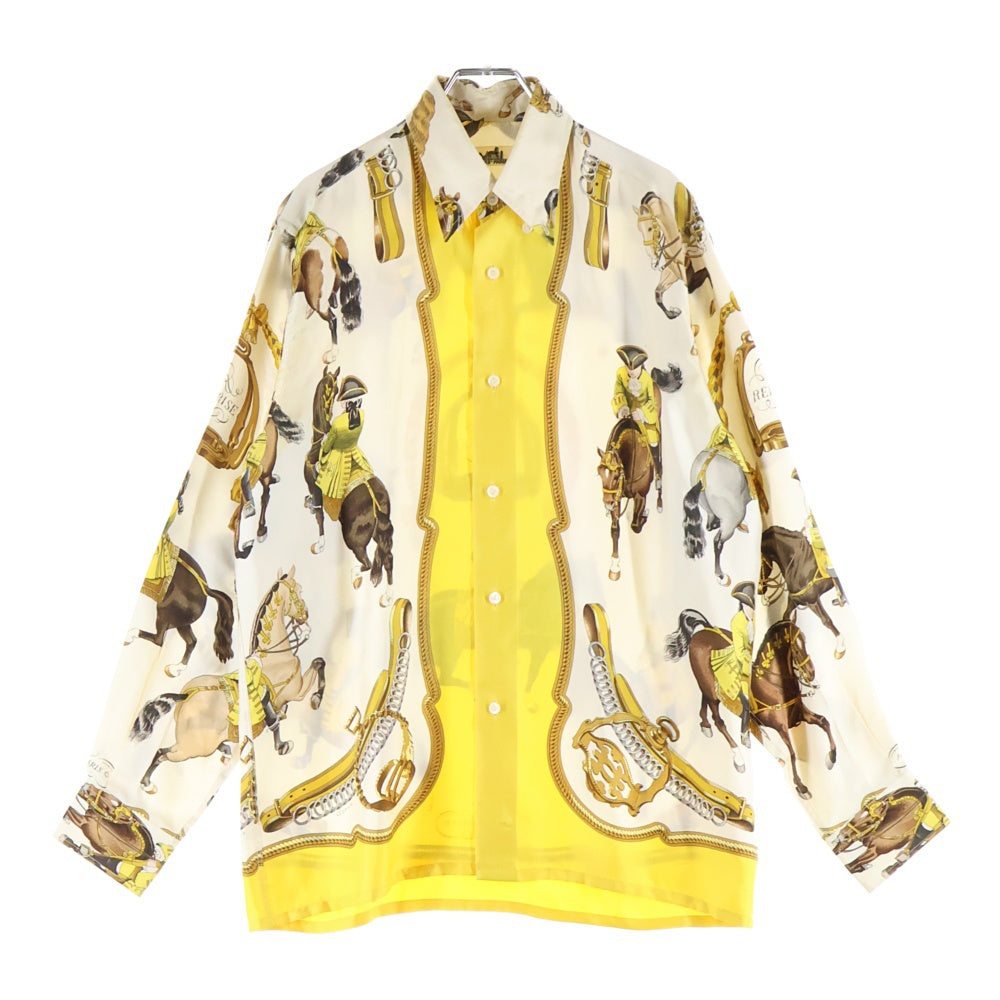 HERMES-PARIS 羽根柄シャツ サイズ40 HERMES-PARIS 羽根柄シャツ サイズ40