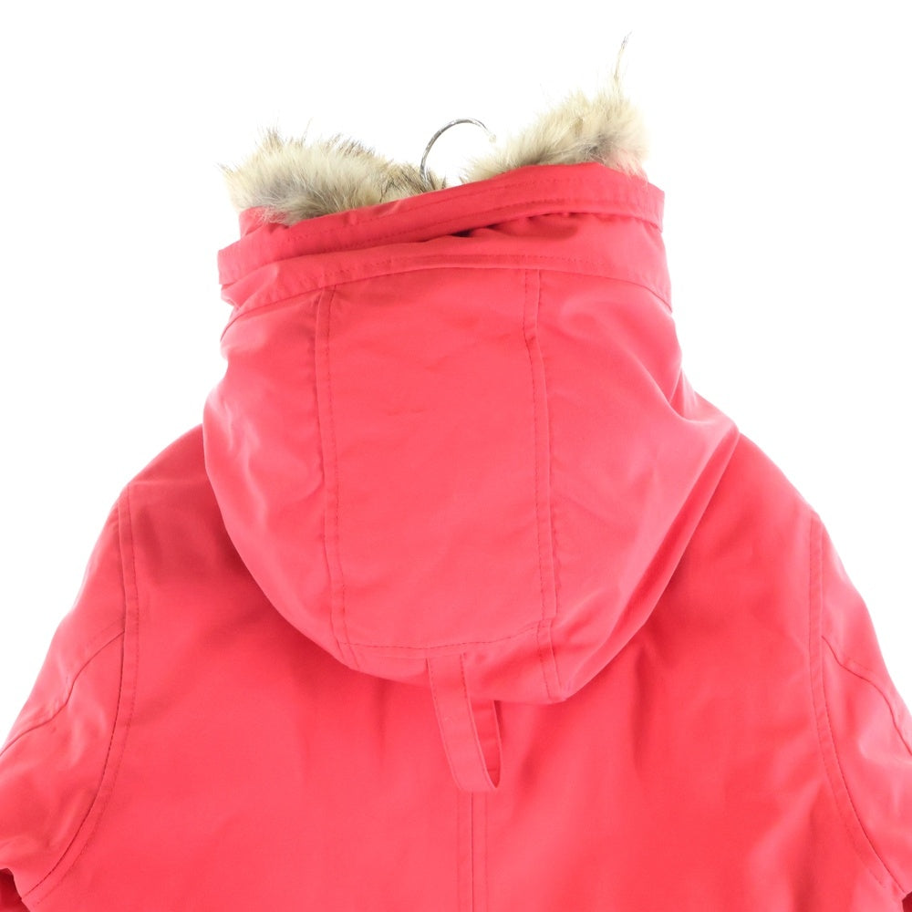 CANADA GOOSE(カナダグース) ROSSCLAIR PARKA ロスクレアパーカー ロゴワッペン付ファーフーデッド ジップアップ ナイロン ダウンジャケット レッド 2580LA