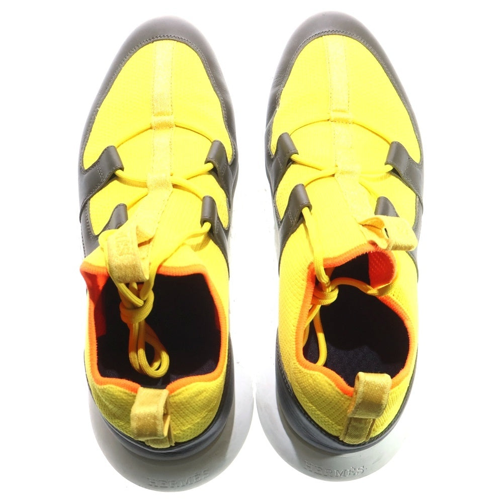 HERMES(エルメス) Duel デュエル スニーカー イエロー×ブラック メッシュ 靴