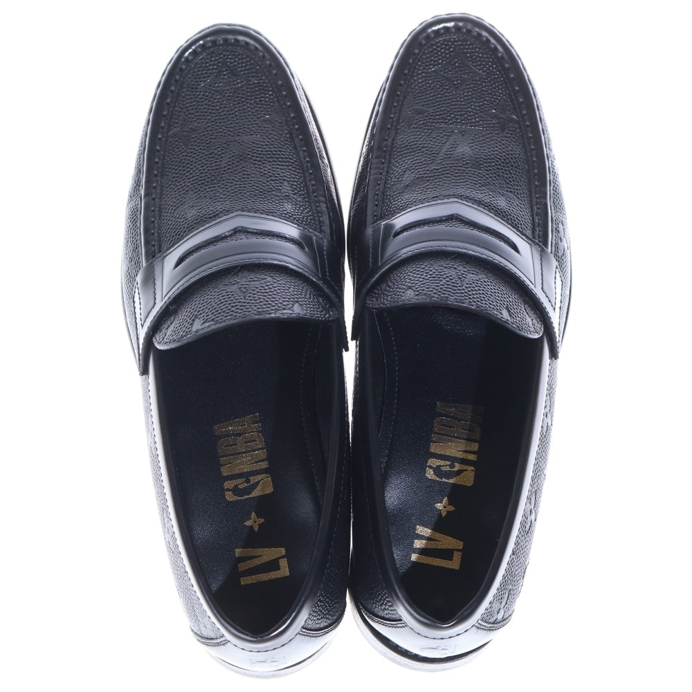 LOUIS VUITTON(ルイヴィトン) ×NBA コラボ LVローファーライン モノグラム レザーローファー ドレスシューズ ブラック