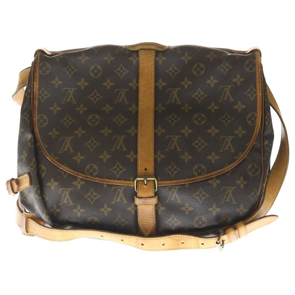 LOUIS VUITTON(ルイヴィトン) モノグラム ソミュール30 ショルダーバッグ ブラウン PVCレザー M42256 ゴールド金具 レディース