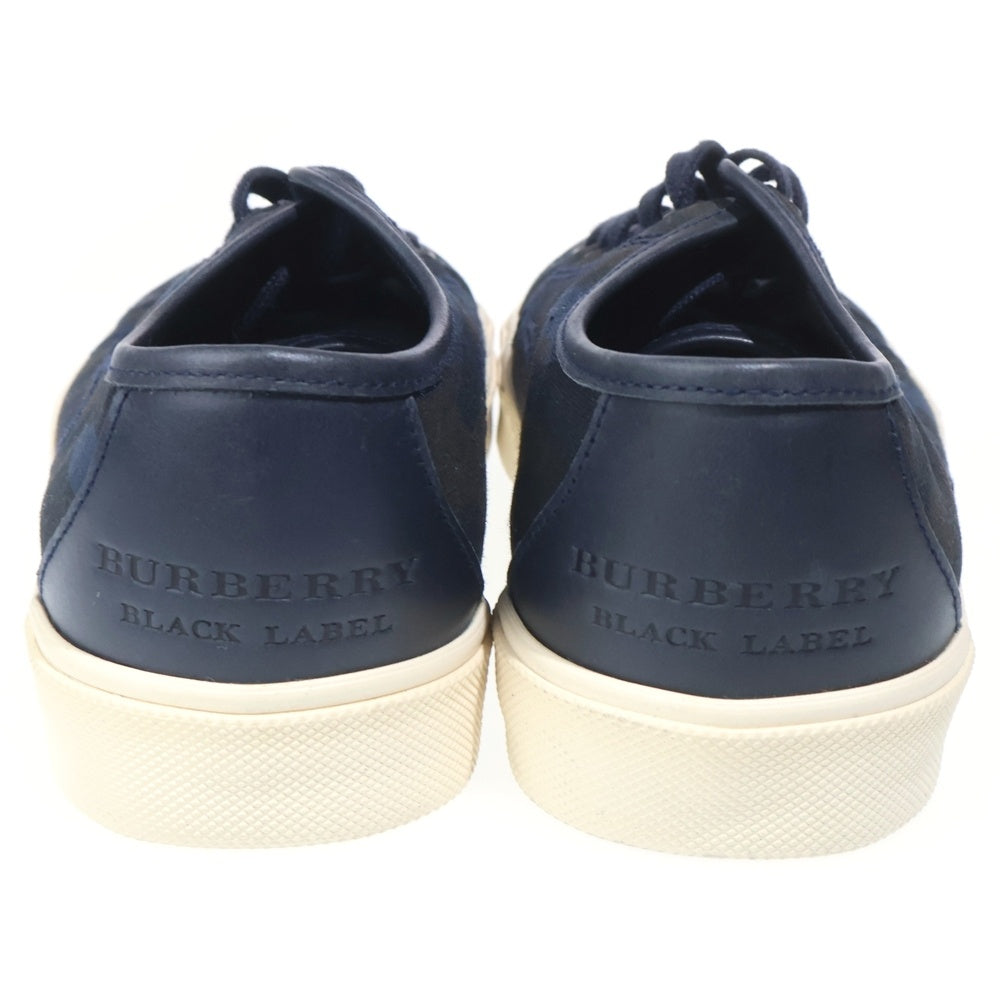 BURBERRY BLACK LABEL(バーバリー ブラックレーベル) 迷彩柄 キャンバス ローカットスニーカー ネイビー