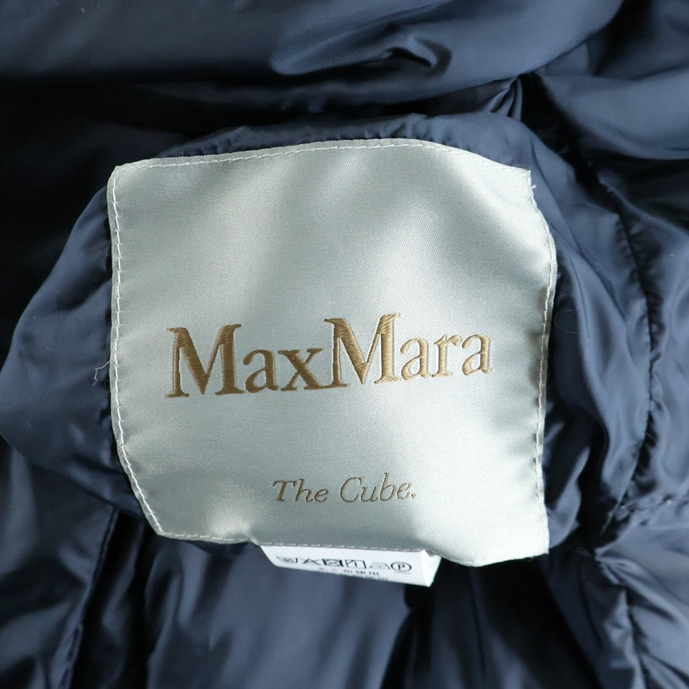 Max Mara(マックスマーラ) THE CUBE フード付き ロング ナイロン ダウンジャケット ネイビー レディース 949603066