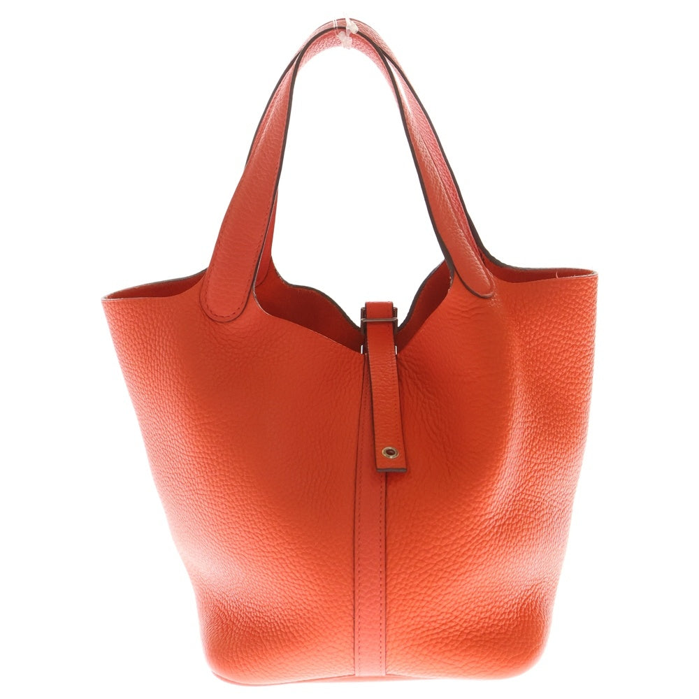 HERMES(エルメス) ピコタンロックMM ローズテキサス トリヨン シルバー金具 ハンドバッグ Y刻印 レディース