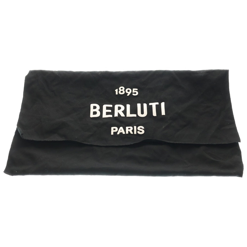 Berluti(ベルルッティ) カリグラフィ ジュルナリエ メッセンジャーバッグ ショルダーバッグ ブルー レザー シルバー金具 レディース