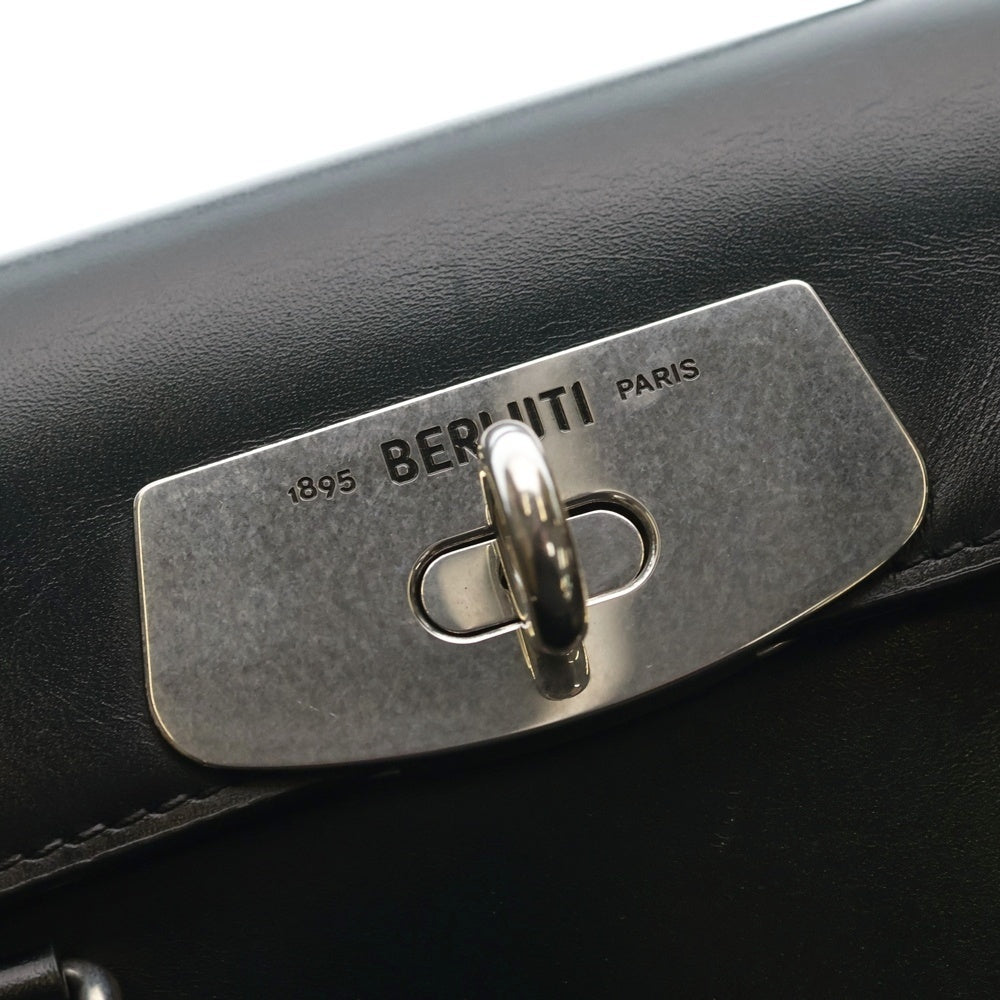 Berluti(ベルルッティ) カリグラフィ エミーオ 2WAYハンドバッグ ショルダーバッグ 2WAYバッグ グリーン レザー シルバー金具 レディース