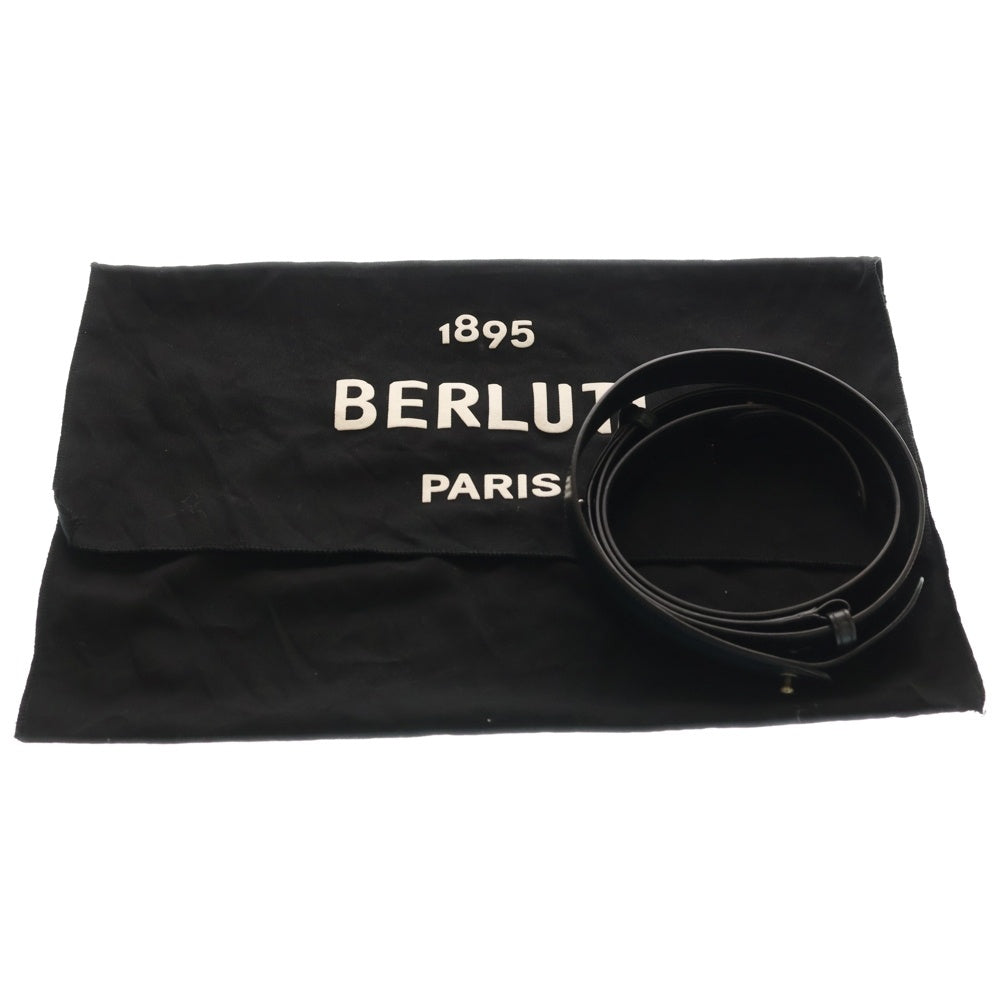 Berluti(ベルルッティ) カリグラフィ エミーオ 2WAYハンドバッグ ショルダーバッグ 2WAYバッグ グリーン レザー シルバー金具 レディース
