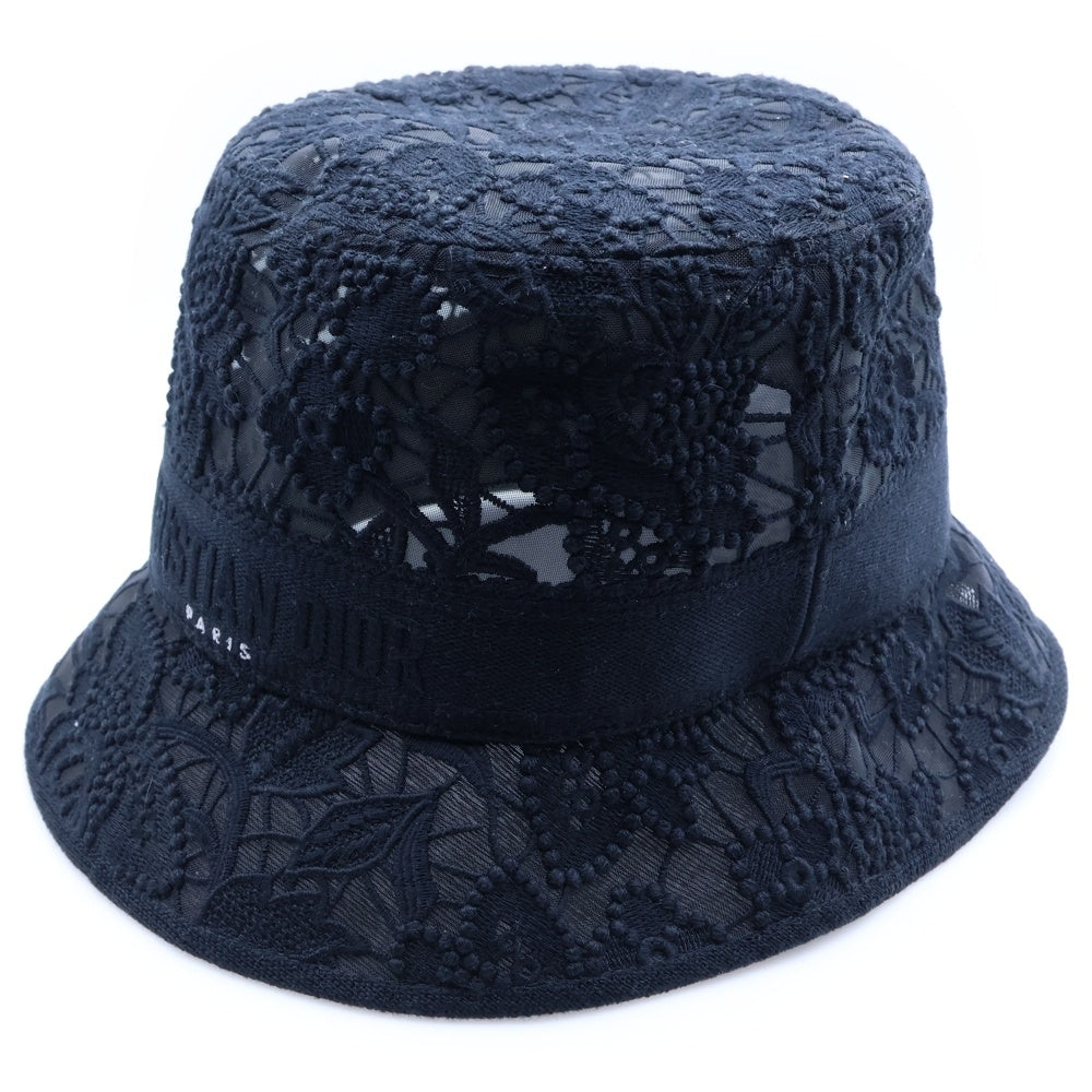 Christian Dior(クリスチャンディオール) ボブB バケットハット 帽子 ブラック レース #57 レディース