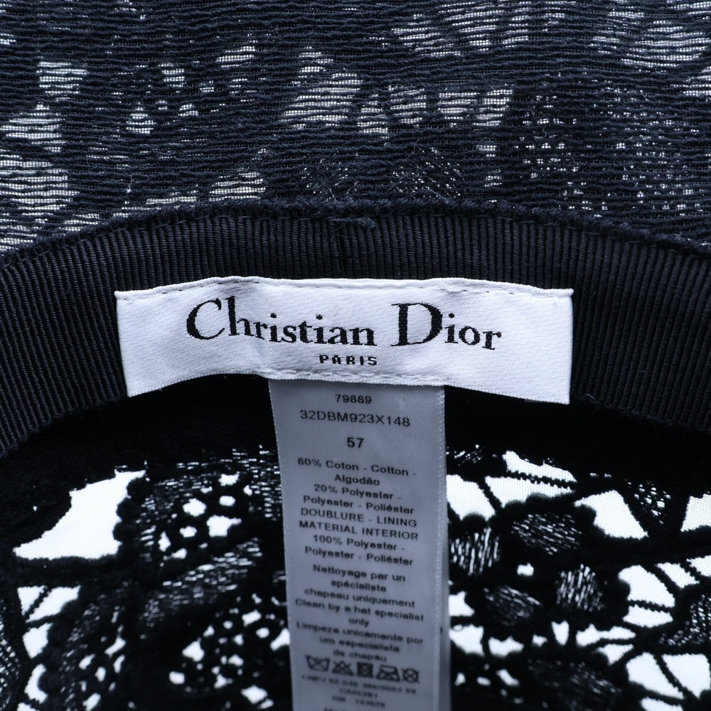 Christian Dior(クリスチャンディオール) ボブB バケットハット 帽子 ブラック レース #57 レディース
