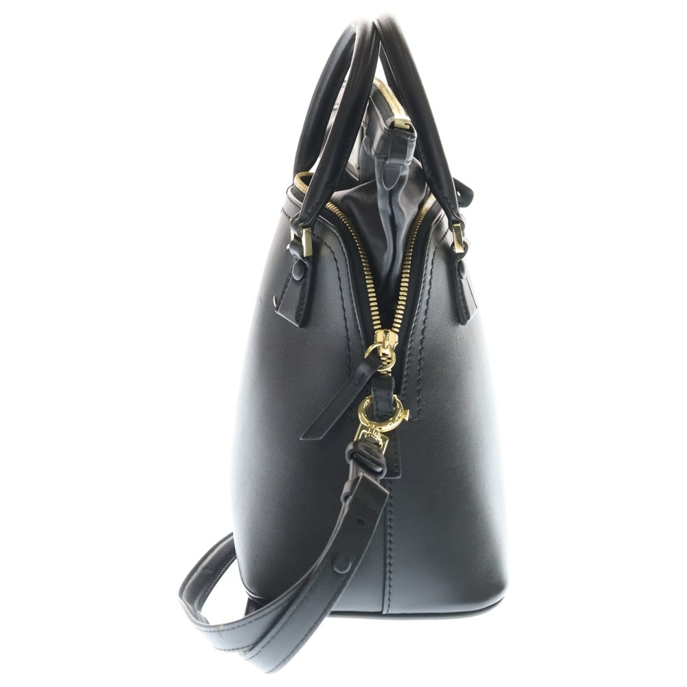 MM6 Maison Margiela(エムエムシックスメゾンマルジェラ) 5AC 2WAYバック ショルダーバッグ ハンドバッグ ブラック レザー ゴールド金具 レディース