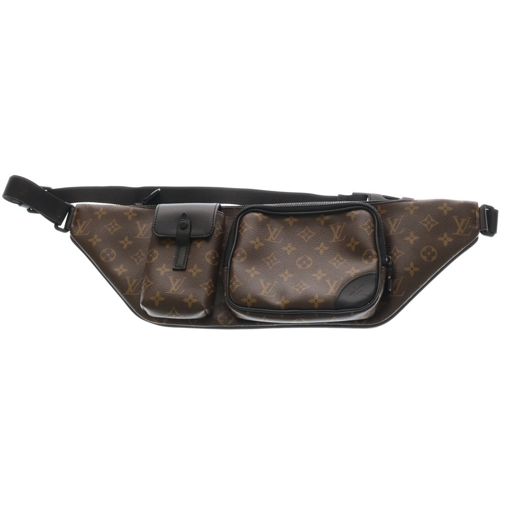 LOUIS VUITTON(ルイヴィトン) モノグラムマカサー クリストファー ウエストバッグ ボディバッグ バムバッグ ブラウン×ブラック M45337 ゴールド金具