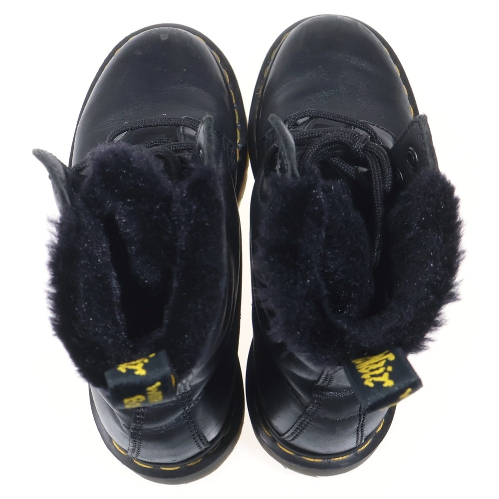 Dr.Martens(ドクターマーチン) 8ホール ファーライニング レザーレースアップブーツ ブラック レディース