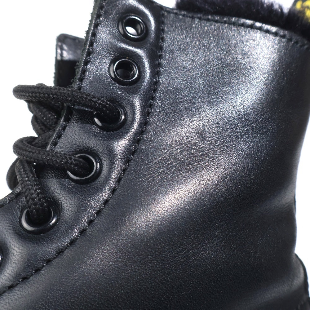 Dr.Martens(ドクターマーチン) 8ホール ファーライニング レザーレースアップブーツ ブラック レディース