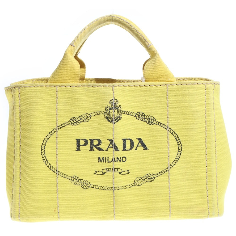 PRADA(プラダ) カナパ ハンドバッグ トートバッグ イエロー キャンバス B2439G ゴールド金具 レディース