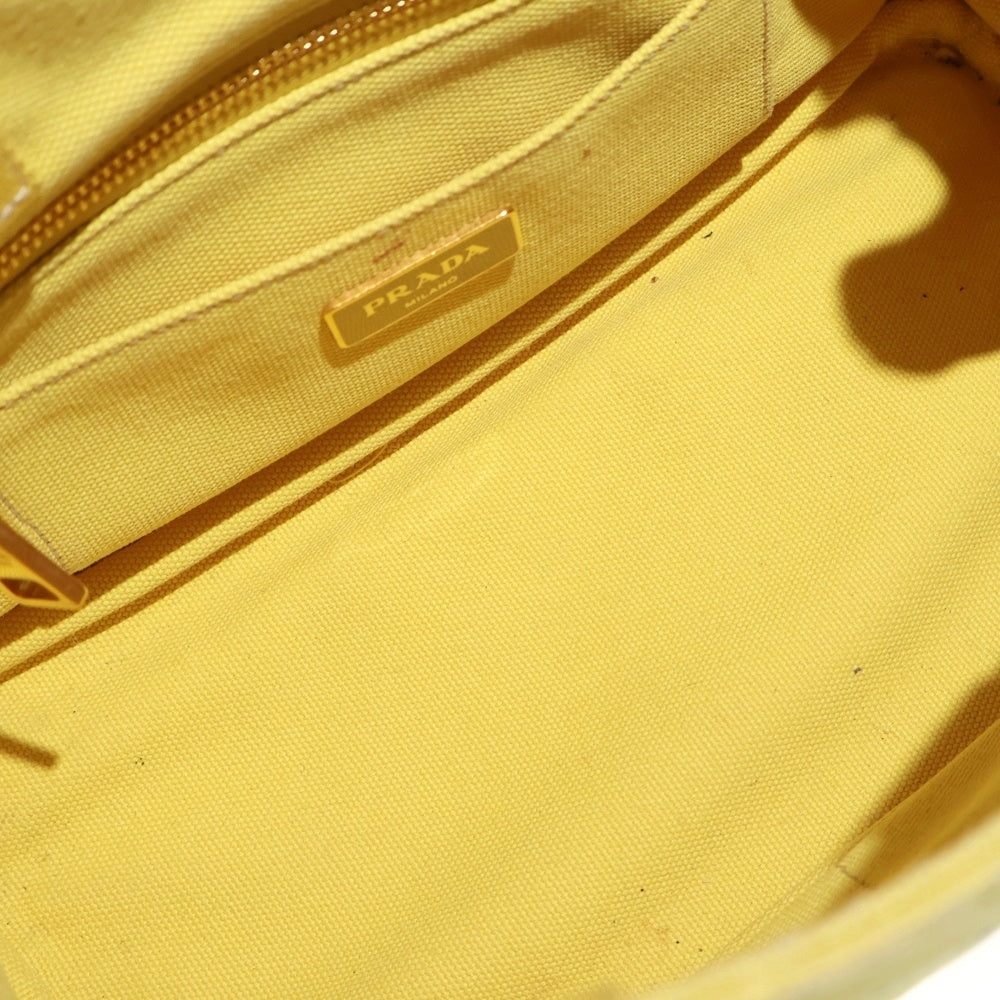 PRADA(プラダ) カナパ ハンドバッグ トートバッグ イエロー キャンバス B2439G ゴールド金具 レディース