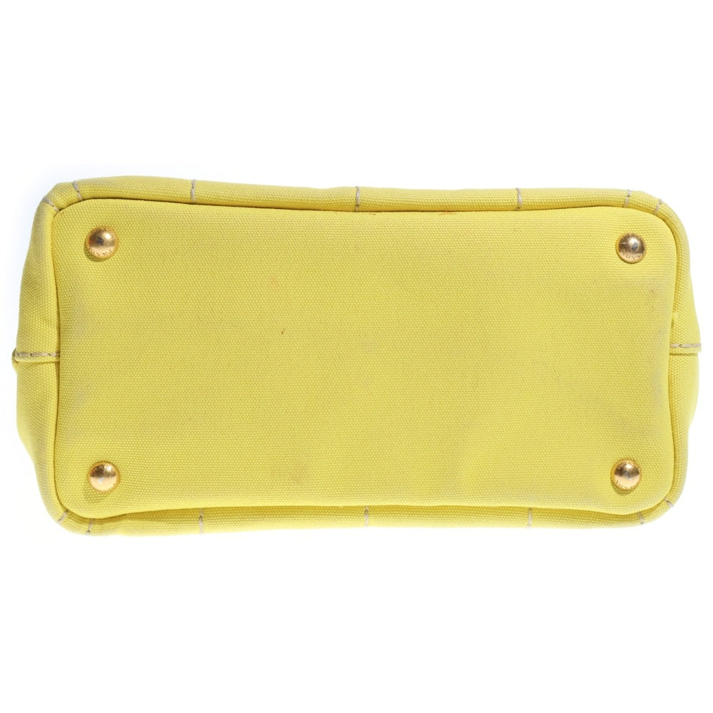 PRADA(プラダ) カナパ ハンドバッグ トートバッグ イエロー キャンバス B2439G ゴールド金具 レディース