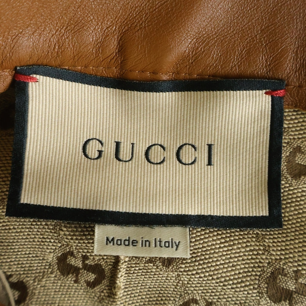 GUCCI(グッチ) GGキャンバス レザー ハーフ ショートパンツ ショーツ ベージュ レディース 681154