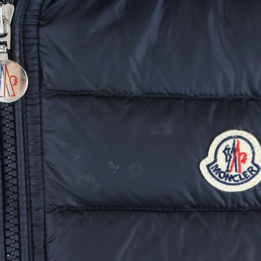 MONCLER(モンクレール) ワッペンロゴ ダウン切り替え ジップアップ ニット ベスト ネイビー C10919407600 91126
