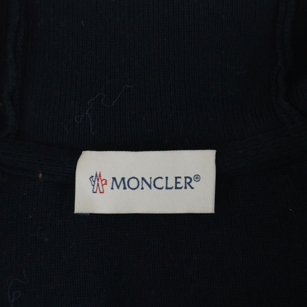 MONCLER(モンクレール) ワッペンロゴ ダウン切り替え ジップアップ ニット ベスト ネイビー C10919407600 91126