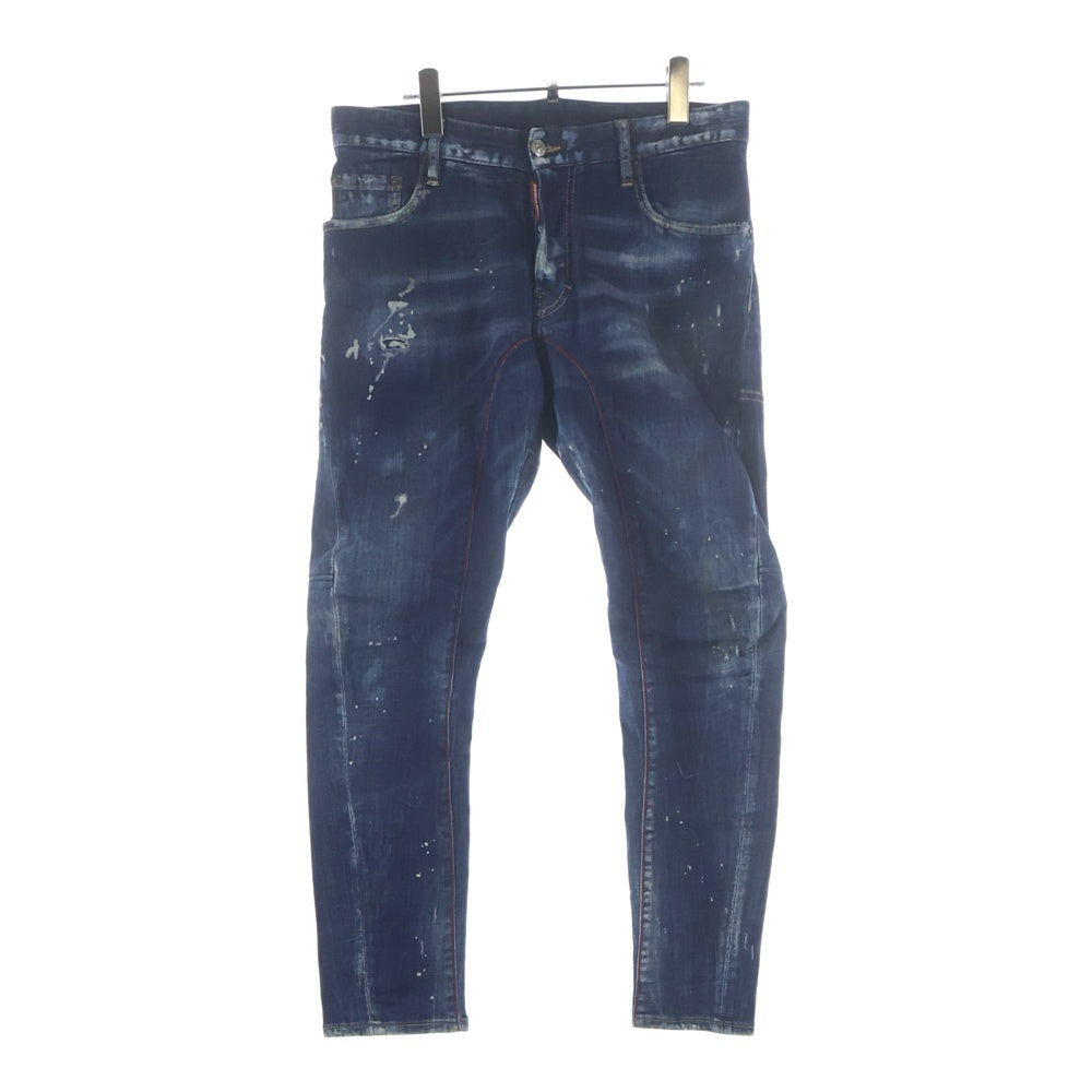 DSQUARED2(ディースクエアード) 18AW ペンキ加工 リペアデニムパンツ ジーンズ インディゴ S74LB0438