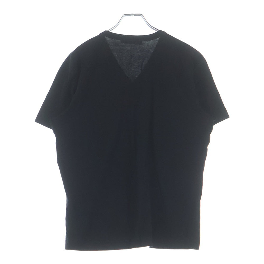 DOLCE & GABBANA(ドルチェアンドガッバーナ) ロゴプレート コットンVネック半袖カットソー Tシャツ ブラック