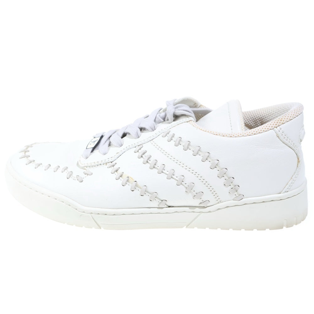 BOTTEGA VENETA(ボッテガヴェネタ) オーバーロックステッチデザイン レザースニーカー ホワイト