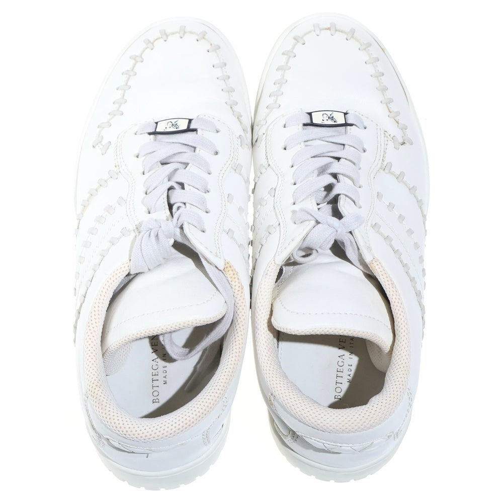 BOTTEGA VENETA(ボッテガヴェネタ) オーバーロックステッチデザイン レザースニーカー ホワイト