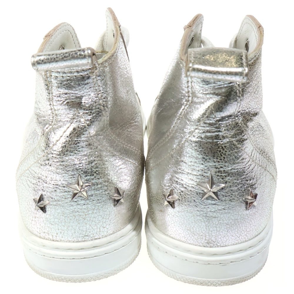 JIMMY CHOO(ジミーチュウ) メタリックレザー ハイカットシューズ スニーカー シルバー