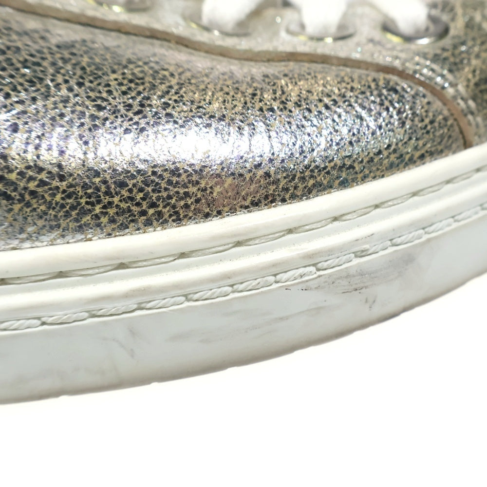 JIMMY CHOO(ジミーチュウ) メタリックレザー ハイカットシューズ スニーカー シルバー