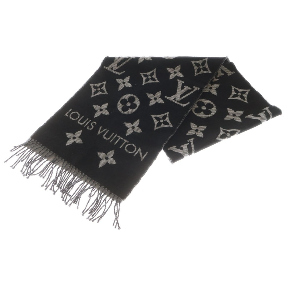 LOUIS VUITTON(ルイヴィトン) LV エッセンシャル フリンジマフラー ブラック ノワール ウール M77853
