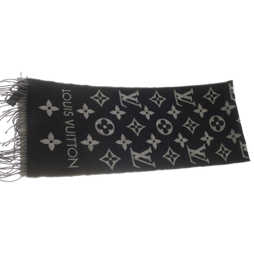 LOUIS VUITTON(ルイヴィトン) LV エッセンシャル フリンジマフラー ブラック ノワール ウール M77853