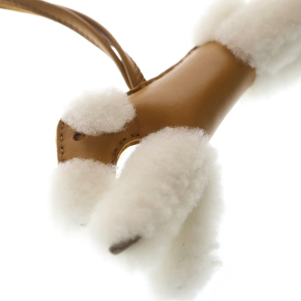 HERMES(エルメス) バディチャーム セサミ ブラウン×ホワイト レザー ボア U刻印 レディース