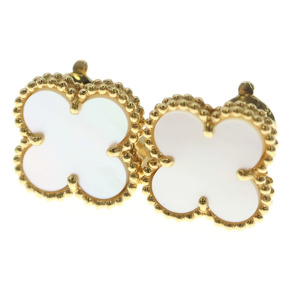 Van Cleef & Arpels(ヴァンクリーフアンドアーペル) ヴィンテージアルハンブラ イヤリング マザーオブパール Au750 K18 YG イエローゴールド