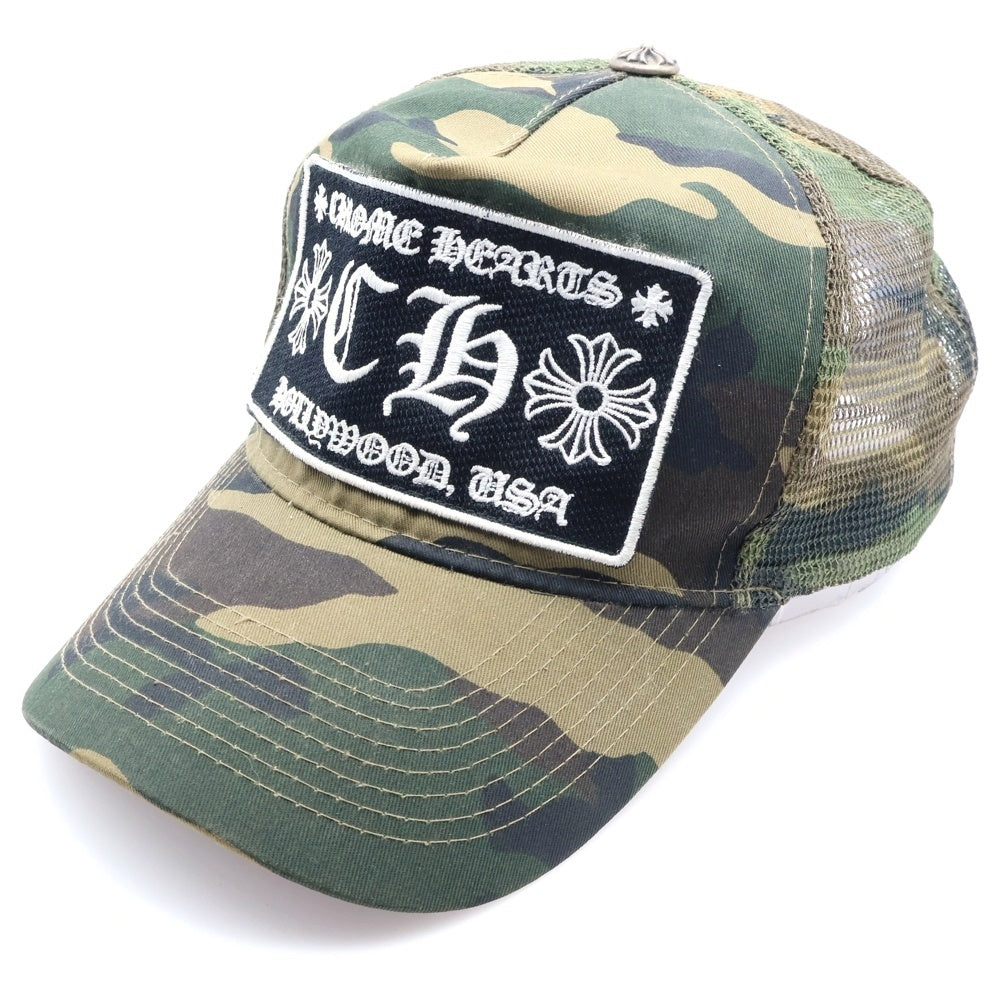CHROME HEARTS(クロムハーツ) TRUCKER CAP CHパッチクロスボール付カモフラージュ 迷彩 メッシュトラッカーキャップ 帽子 カーキ
