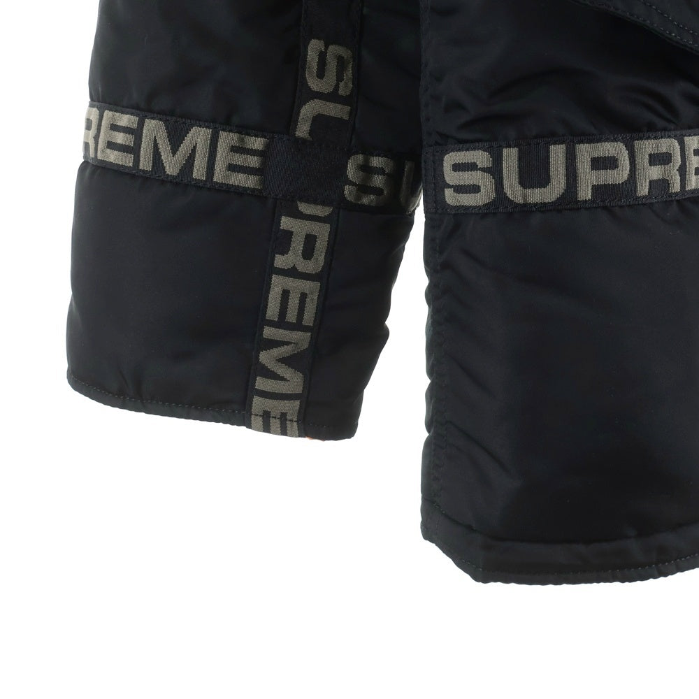 SUPREME(シュプリーム) 18AW Logo Tape N-3B Parka ロゴテープ パーカー ファー フーデッド フライトジャケット ブラック