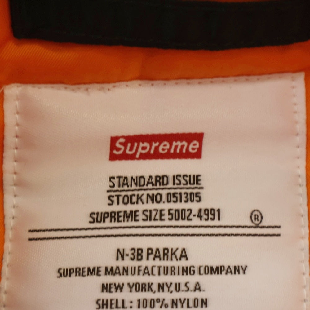 SUPREME(シュプリーム) 18AW Logo Tape N-3B Parka ロゴテープ パーカー ファー フーデッド フライトジャケット ブラック