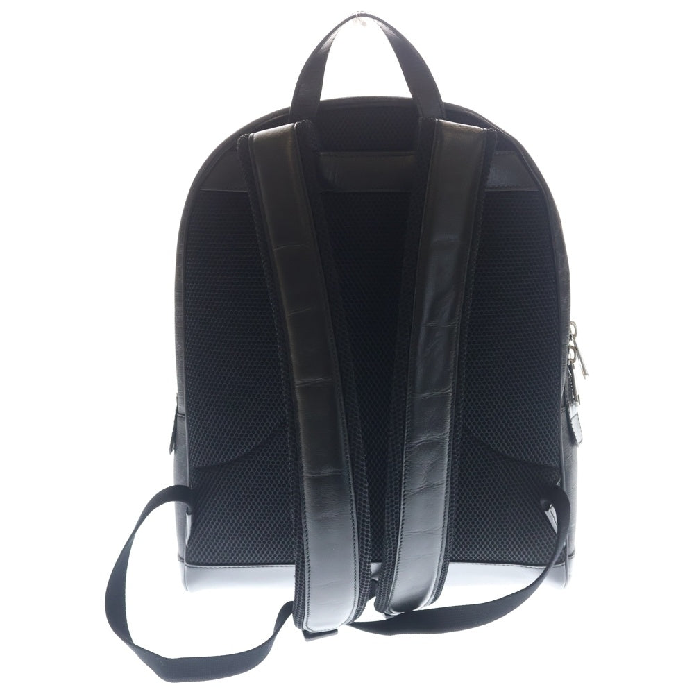 GUCCI(グッチ) GGスプリーム インターロッキングG リュックサック バックパック ブラック レザー×PVC 704017 シルバー金具 レディース