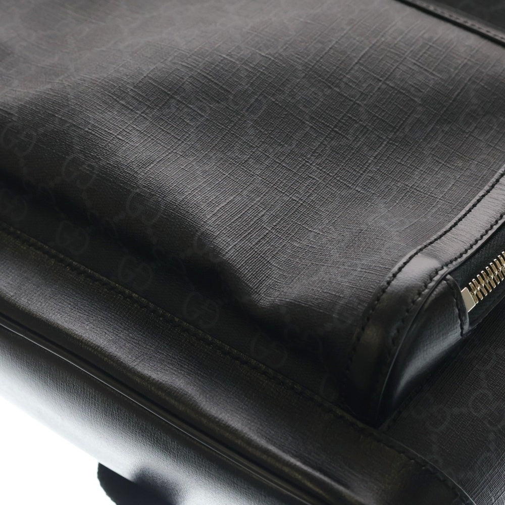 GUCCI(グッチ) GGスプリーム インターロッキングG リュックサック バックパック ブラック レザー×PVC 704017 シルバー金具 レディース