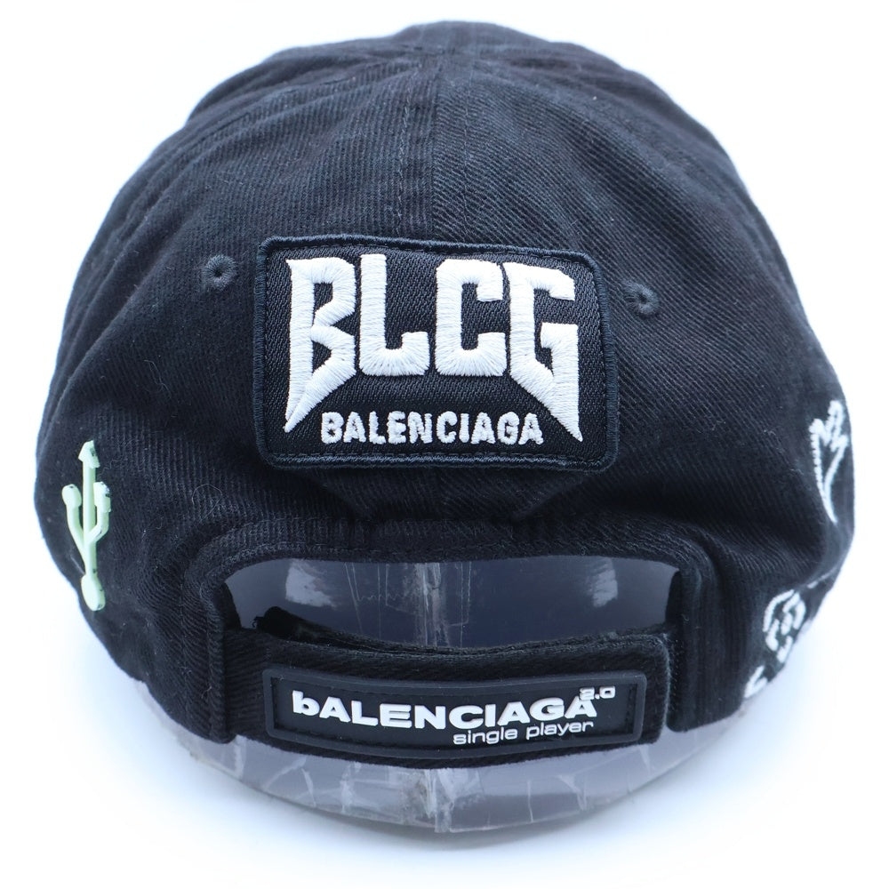 BALENCIAGA(バレンシアガ) 20AW gamer embroidered ゲーマー ロゴ刺繍 ベースボールキャップ 帽子 ブラック 661881